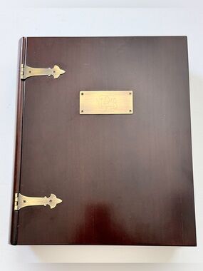 Bombay Hinged Bible Book Memory Wood Box Brass Hinges & Plate Keepsake Bookcase